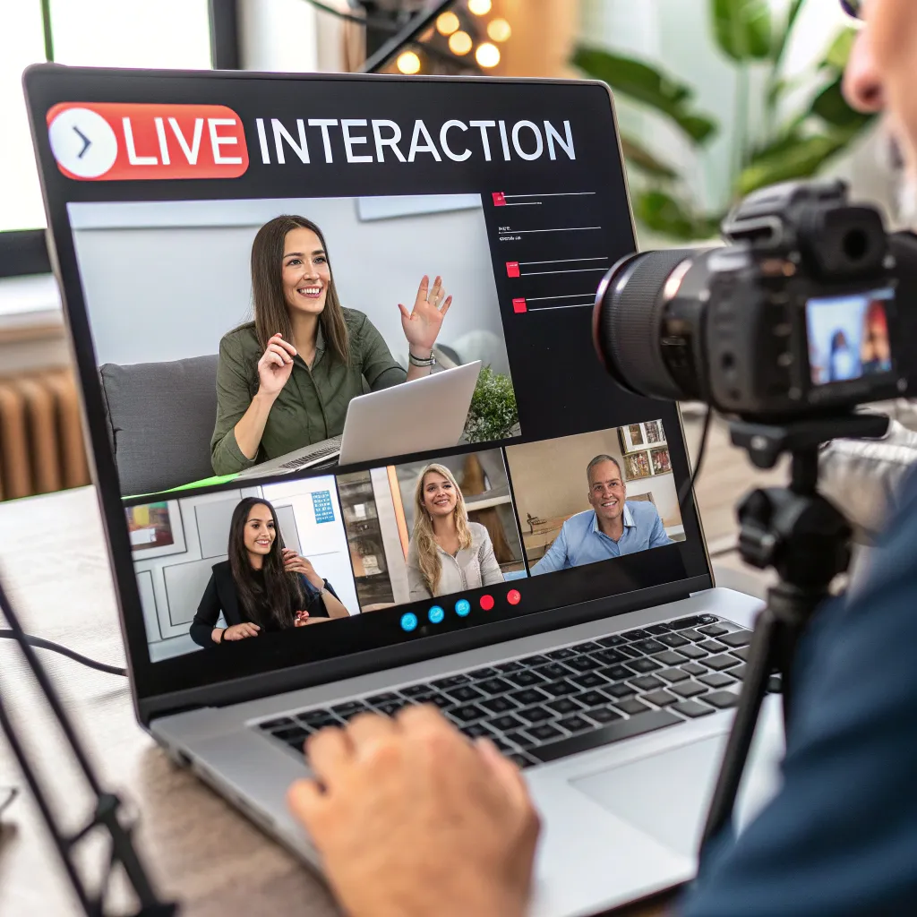 Webinar screen with live interaction