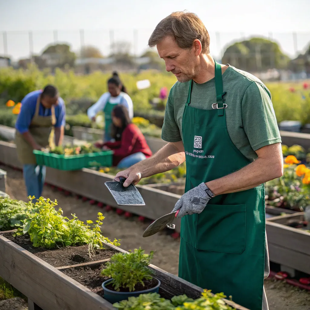 Michael Brown attending a gardening class